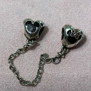 Pandora Silver Disney Mickey and Minnie Mouse Bracelet Safety Chain